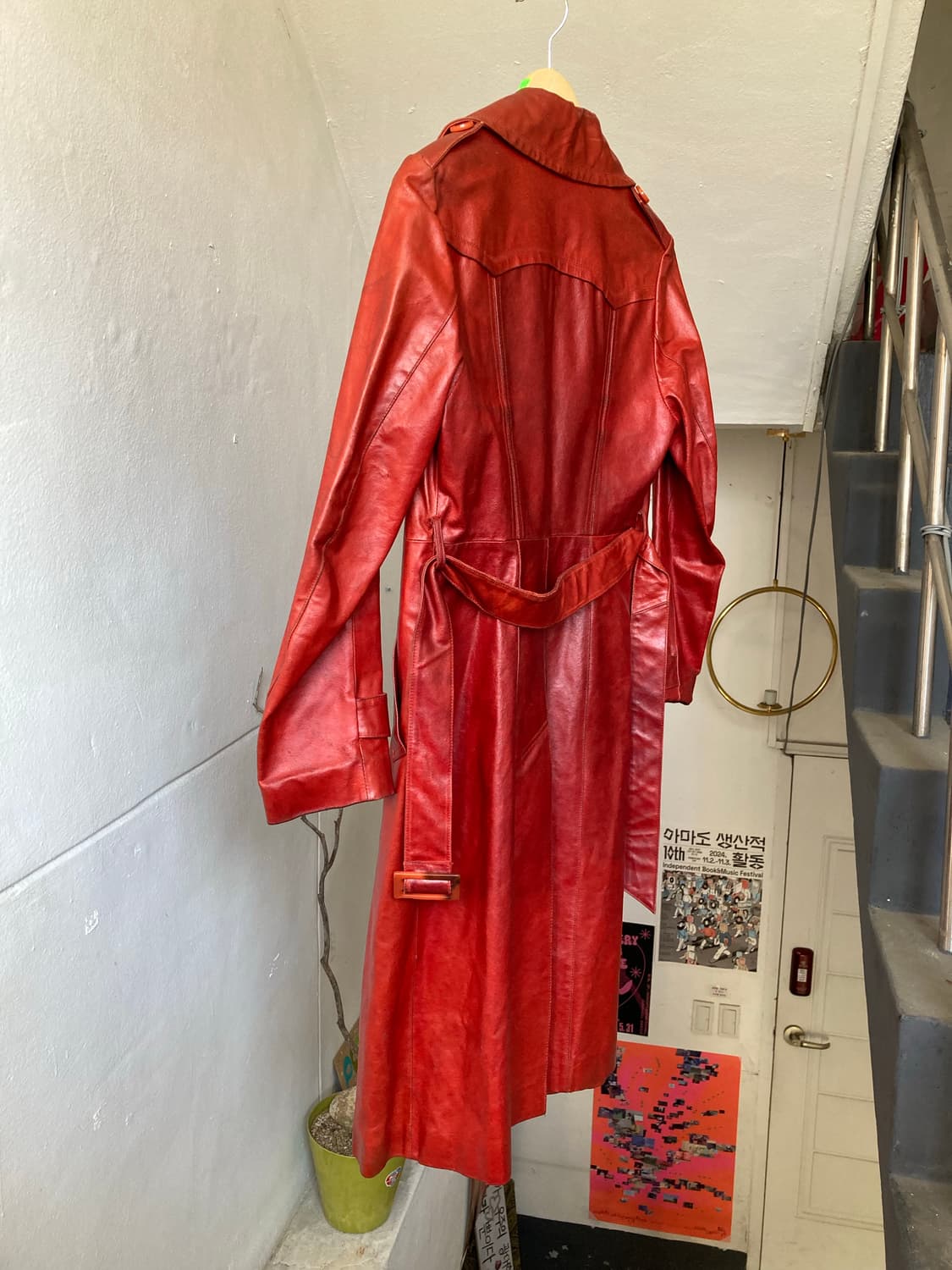 리얼 레더 버건디 브릭 코트 상품이미지8