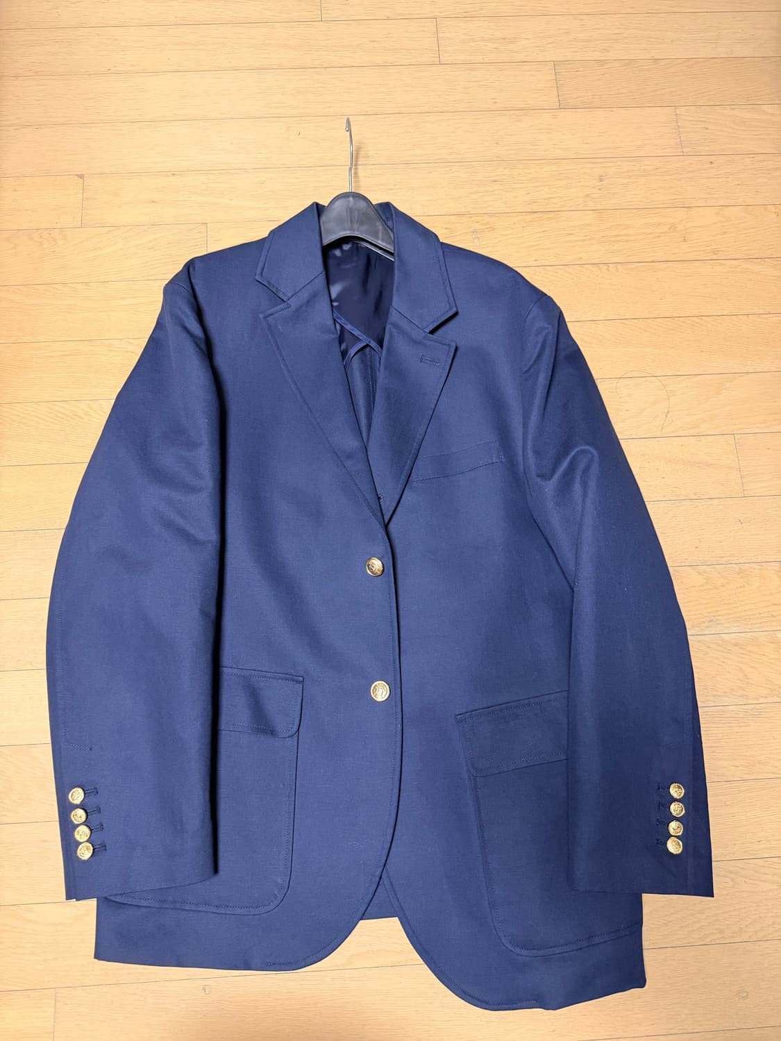 리넥츠(RENACTS) 코튼 린넨 금장 블레이저 네이비 - 4사이즈 상품이미지3