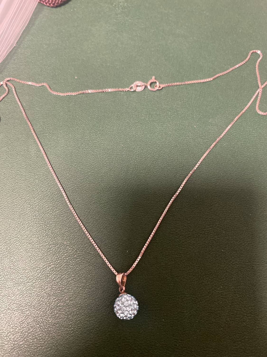 925로즈골드 큐빅 볼 목걸이 상품이미지4
