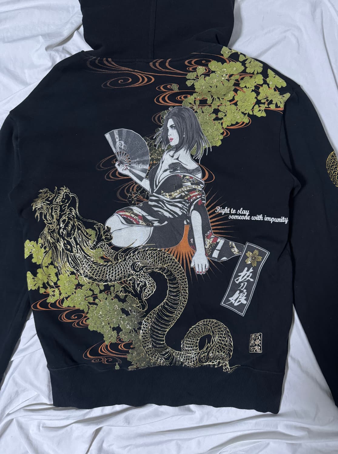 Divine retribution 프린트 후드집업 게이샤 용 에드하디 상품이미지3