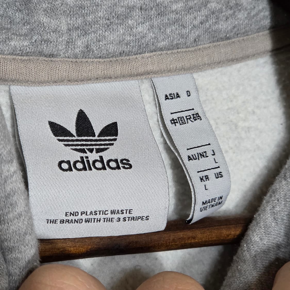 아디다스 트레포일 로고 그레이 후드티 상품이미지8