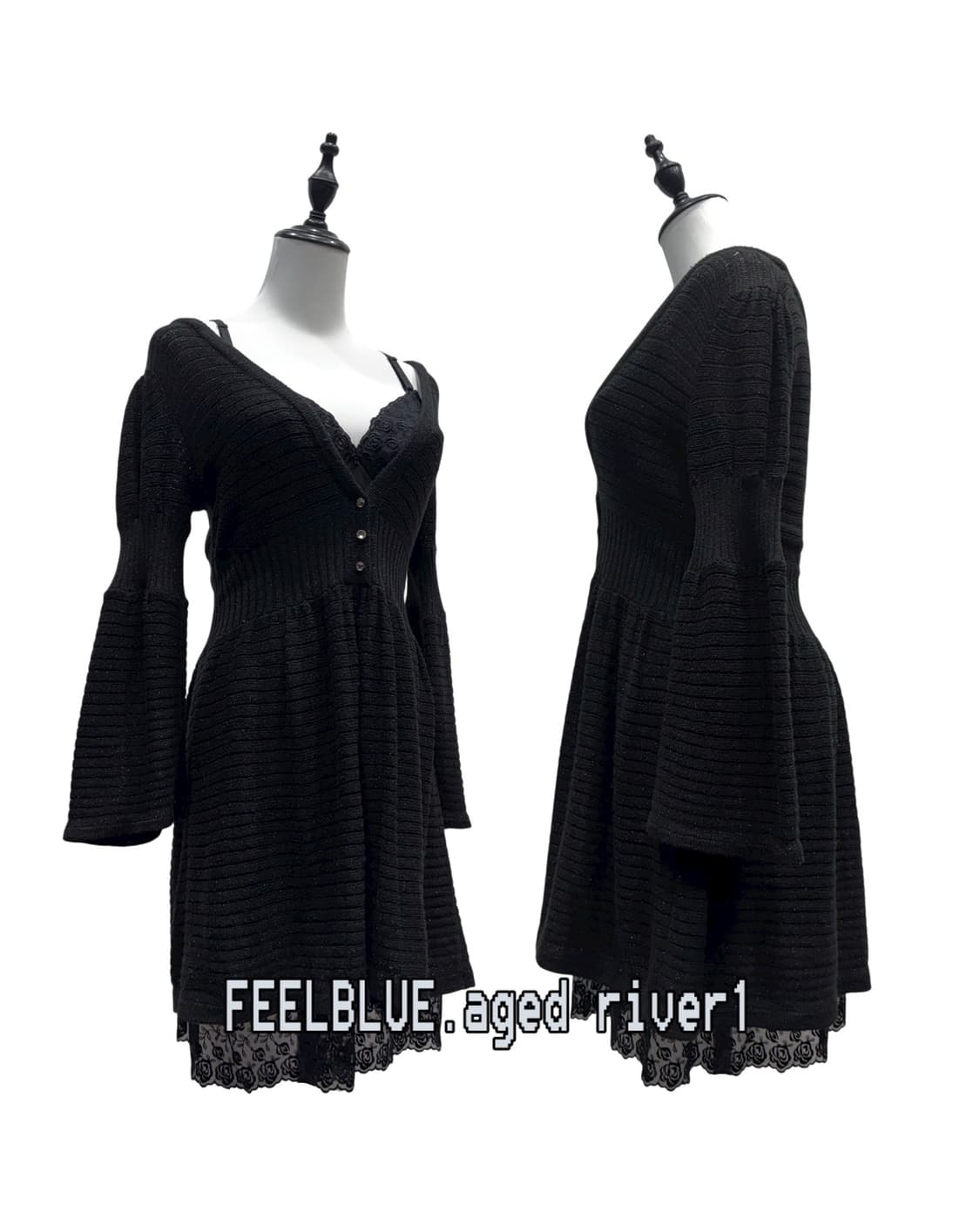 Goth fairy knitdress slipdress 2pcs set 상품이미지3