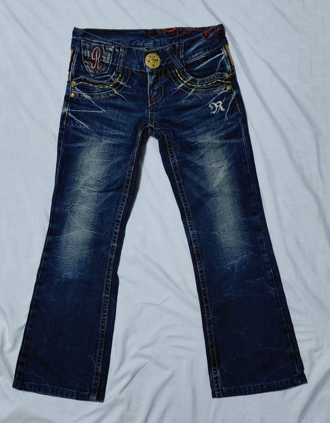 [25] 리오베라(Riobera) 자수 포인트 빈티지 데님 팬츠 상품이미지2