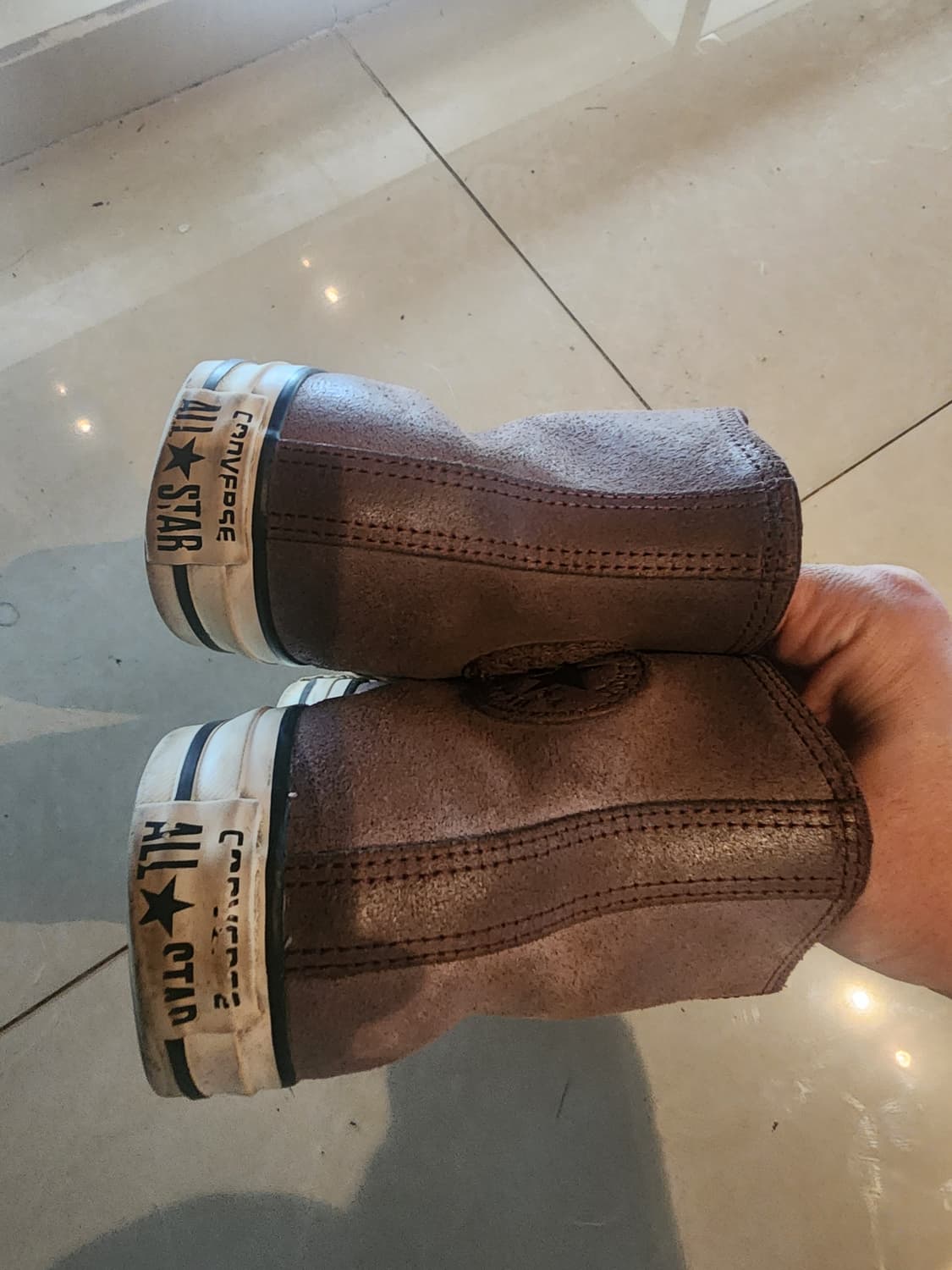 CONVERSE 컨버스 하이 브라운 레더 스니커즈 팜 275 운동화 슈즈 상품이미지5