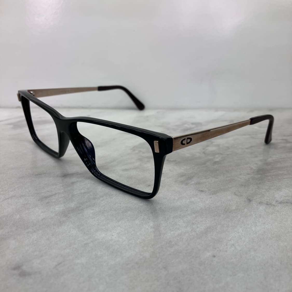 C01 디올 Dior 블랙 골드 콤비 스퀘어 뿔테 안경 상품이미지7