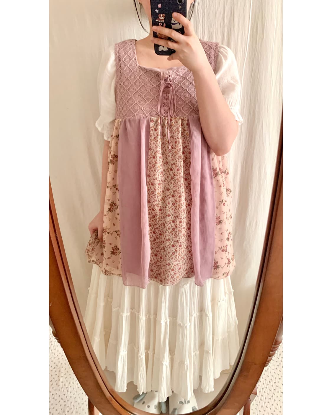 Rosa Cheri 핑크 패치 플라워 나시 상품이미지1