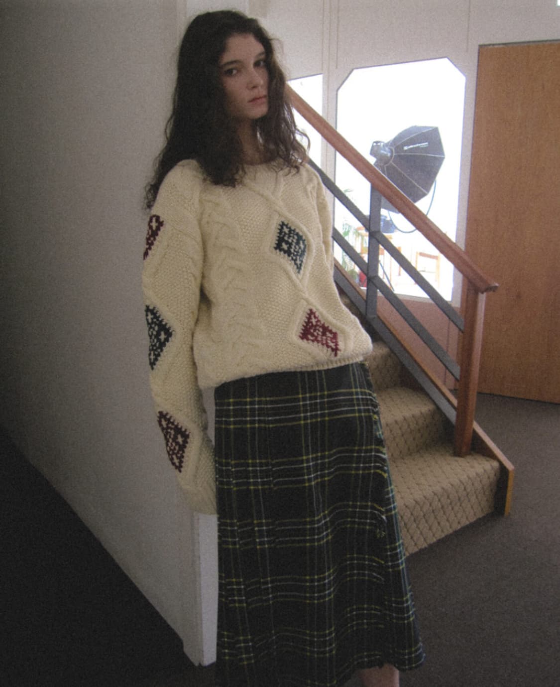 [새상품] 스무드무드 체크 랩 스커트 상품이미지1