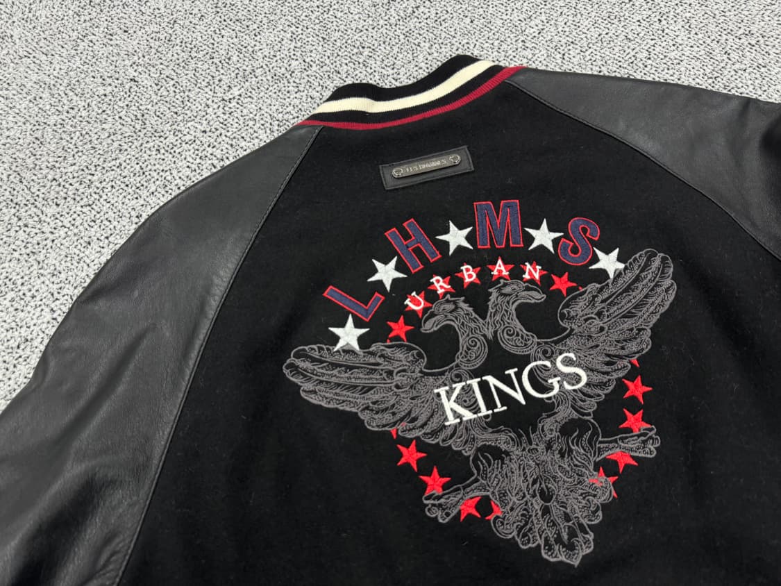 LES HOMME 레스옴므 자수 레더 바시티 상품이미지3