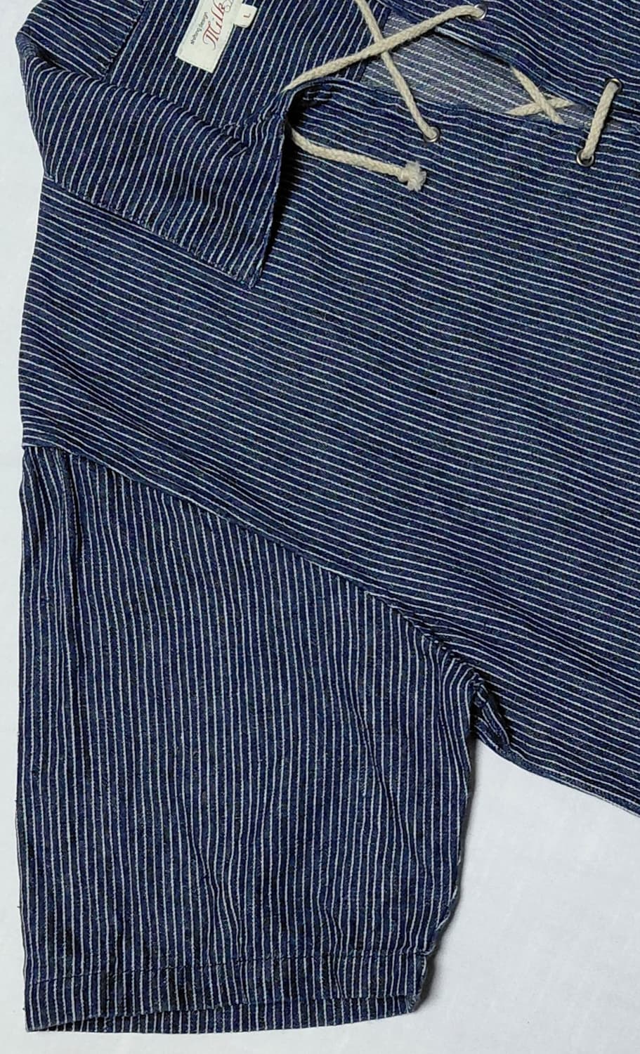 [L] Milk Bar Denim Lime 인디고 히코리 레이스업 셔츠 상품이미지2