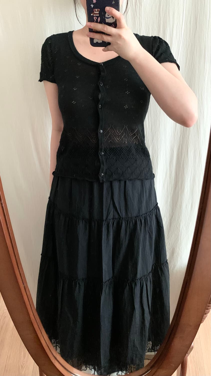 블랙 모리 펀칭 가디건 상품이미지4