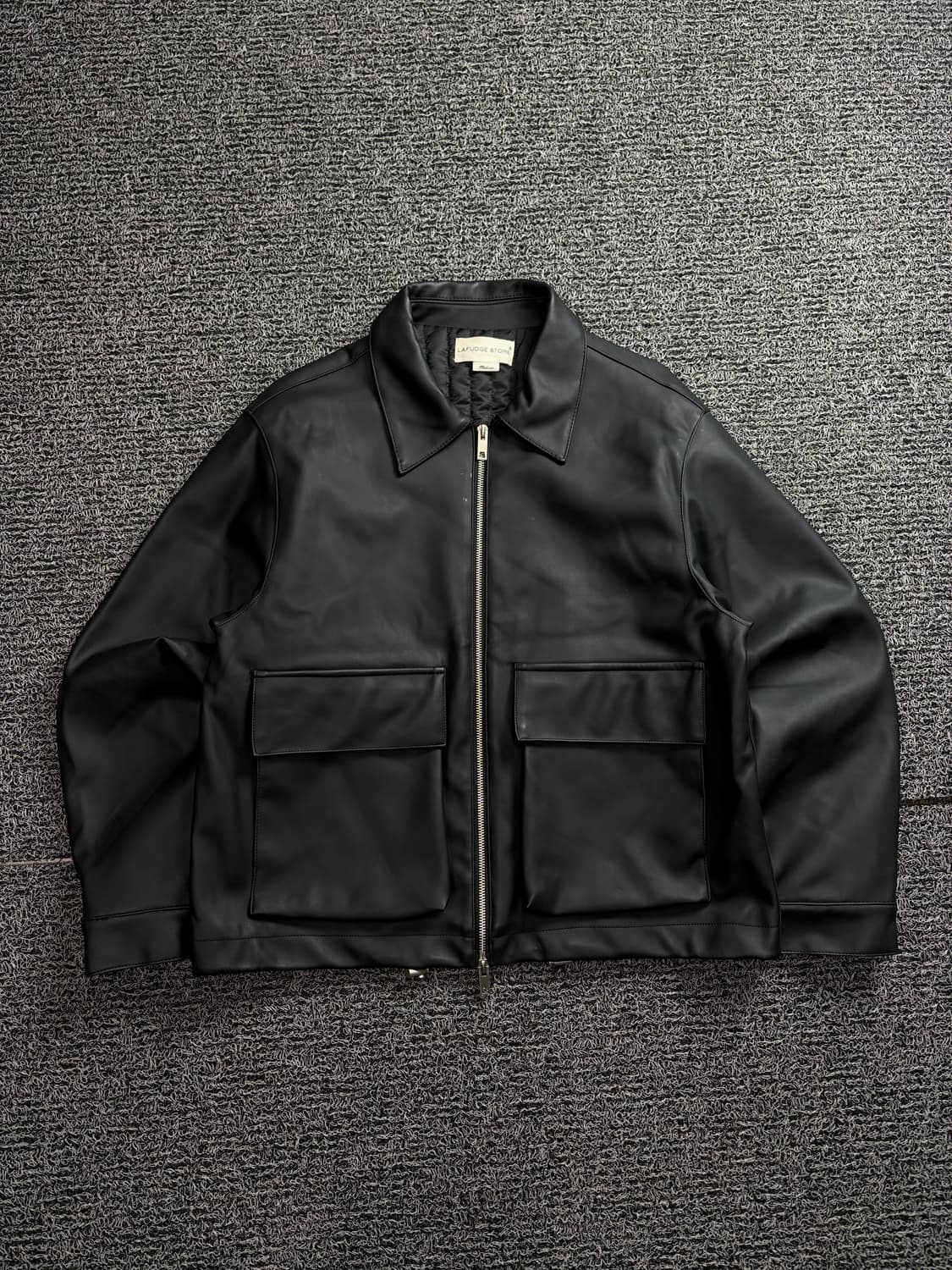 라퍼지스토어 비건 레더 패디드 해링턴자켓 1678 상품이미지2