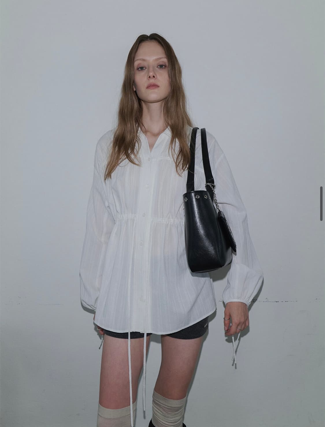 (새상품)RAIVE 스트링 셔츠 원피스 상품이미지1