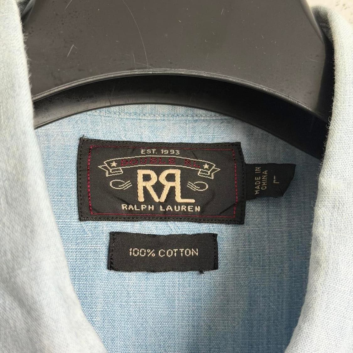 RRL 더블알엘 샴브레이 웨스턴 데님 셔츠 상품이미지4