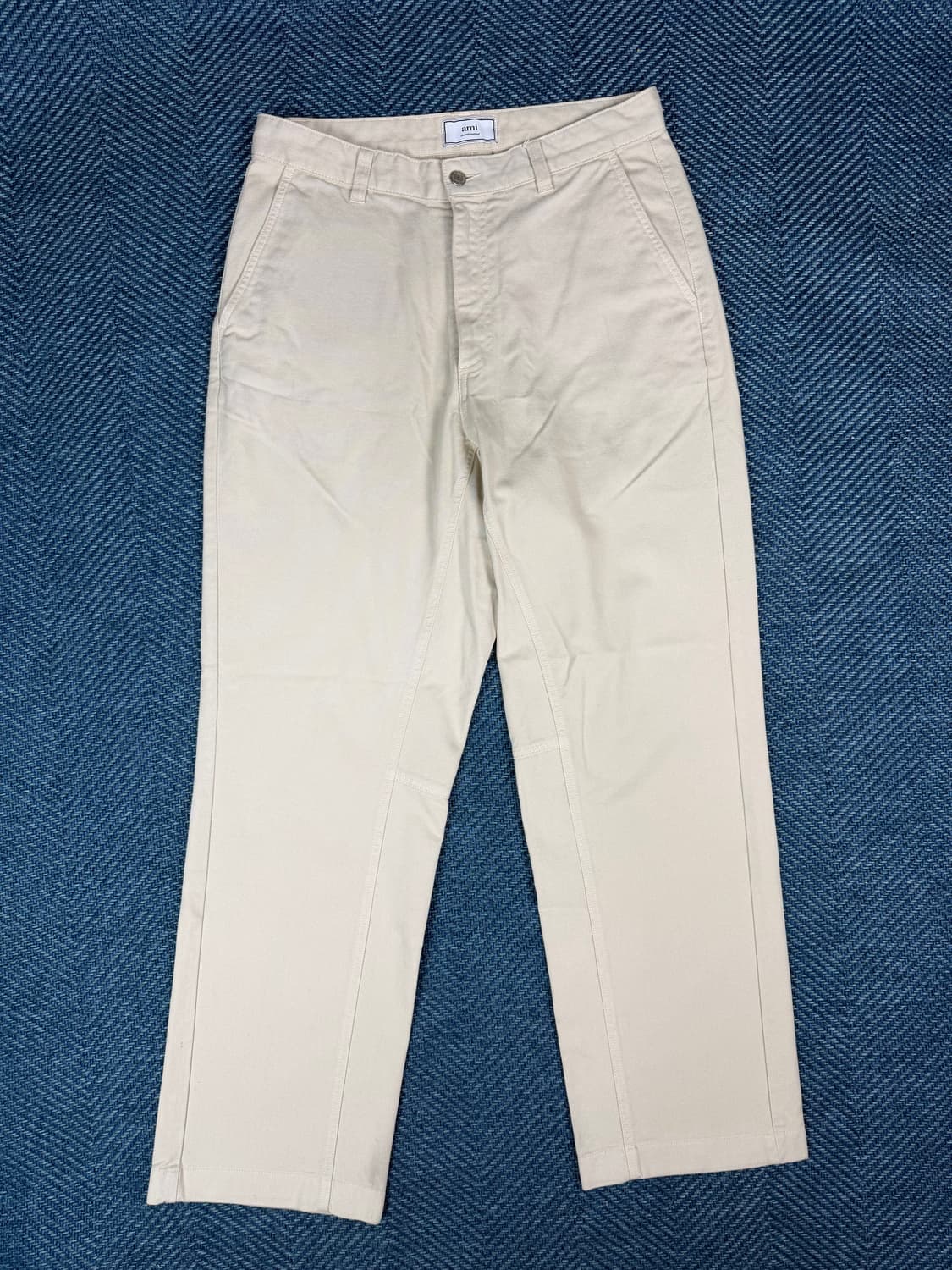 [정품] AMI PARIS 헤링본 코튼 팬츠 - 크림 베이지 상품이미지2
