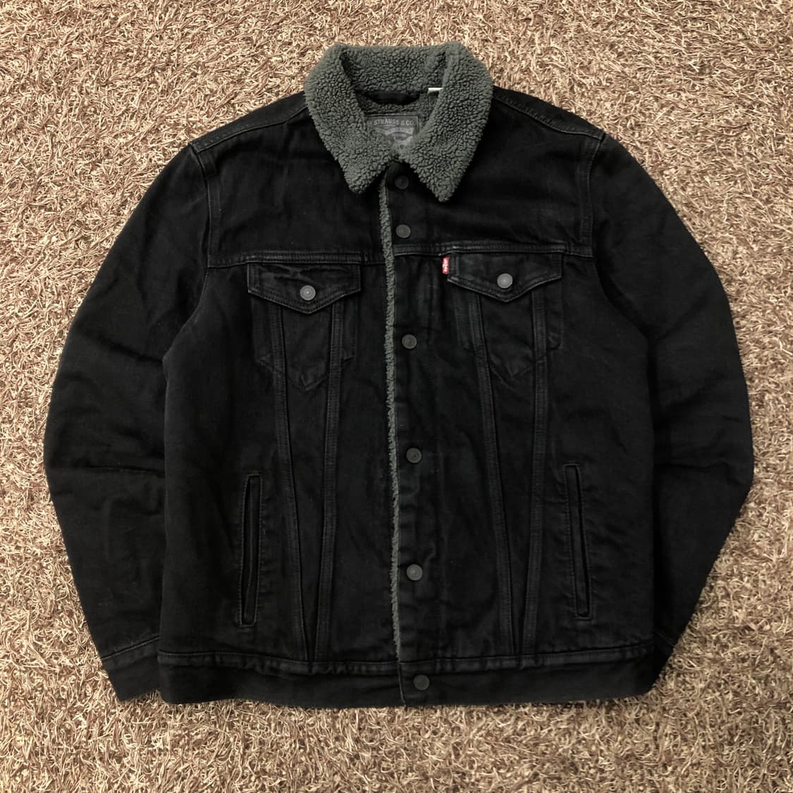 L 리바이스 쉐르파 블랙 데님 트러커 자켓 상품이미지1