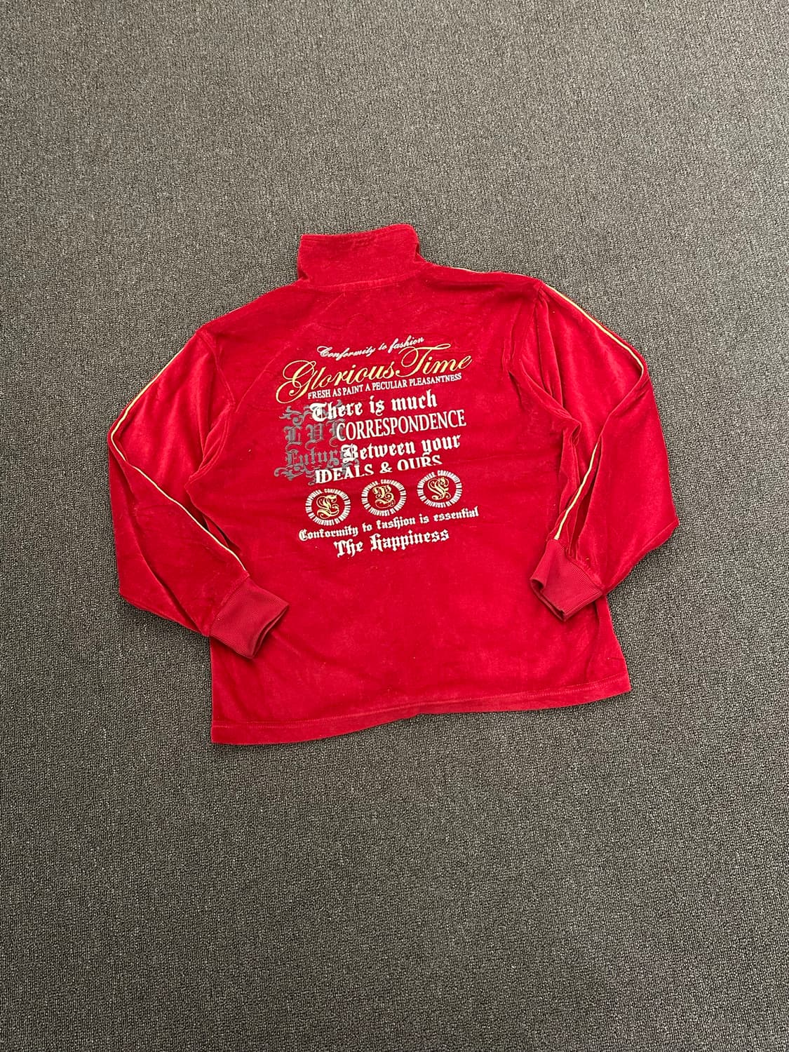 M)Japanese vintage 레드 벨벳 집업 상품이미지2