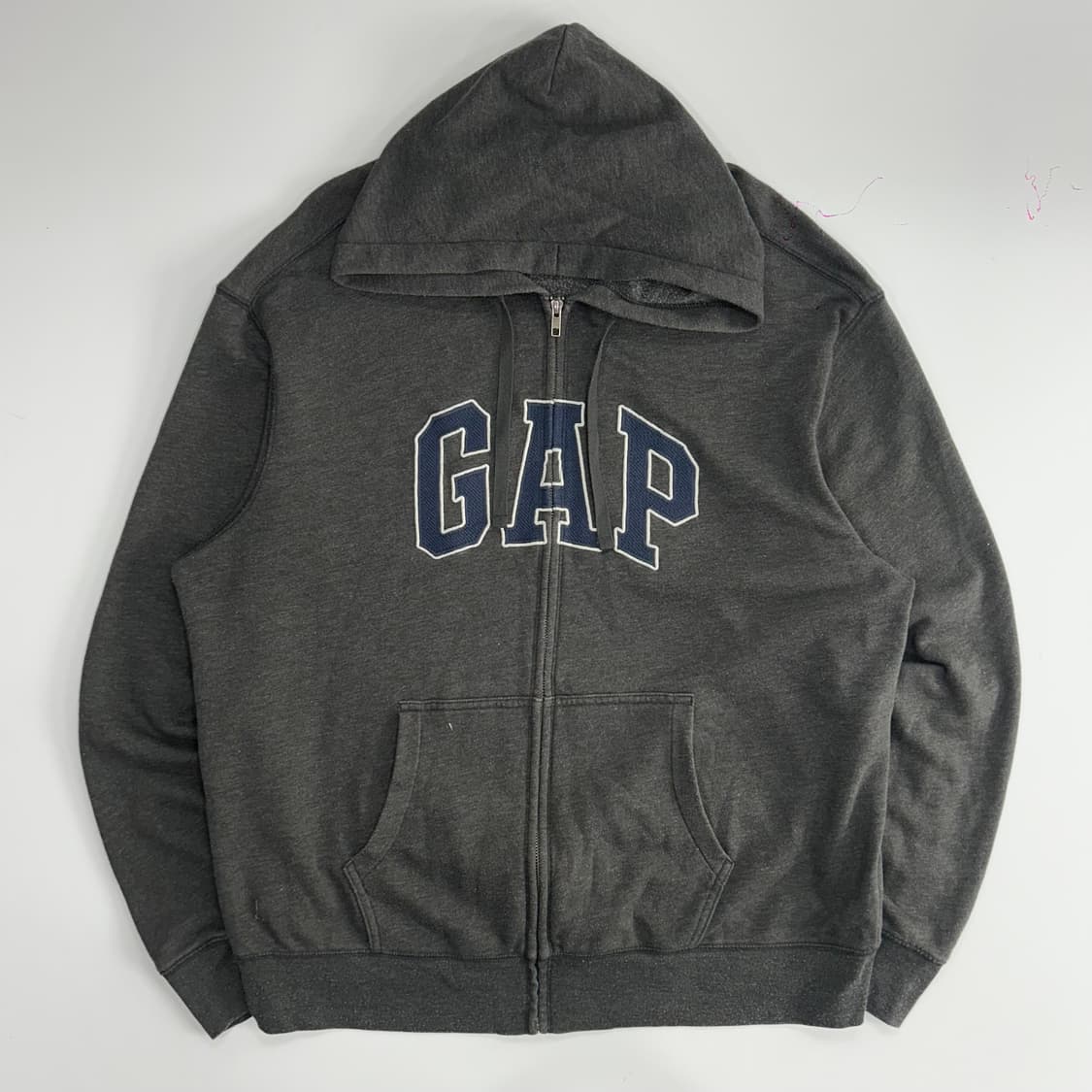 Gap 갭 네이비로고 차콜 기모 후드집업 상품이미지3