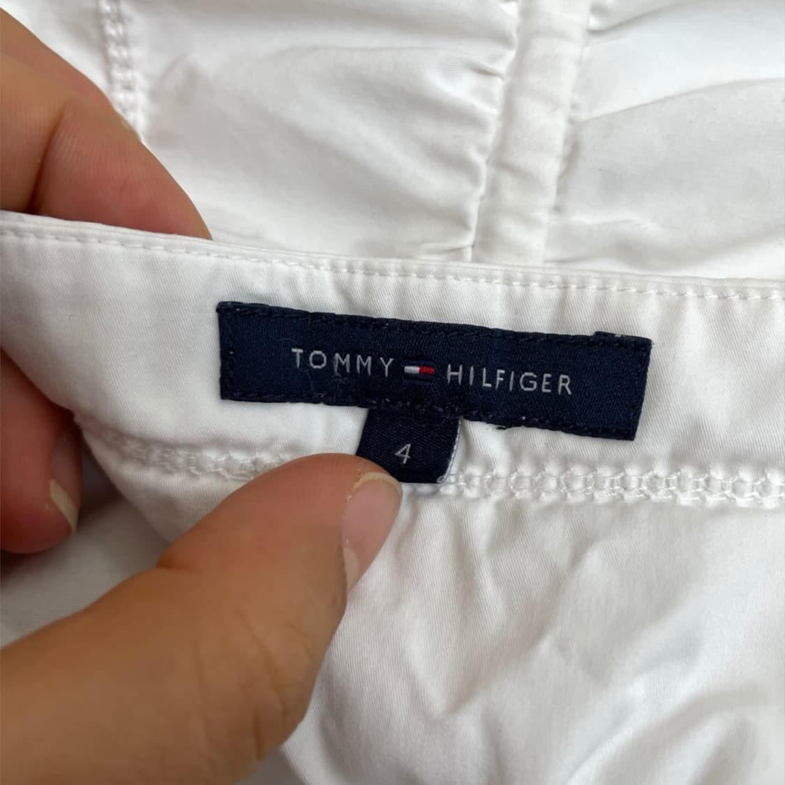 타미힐피거 화이트 배색 코튼 슬리브리스 원피스 4 상품이미지3