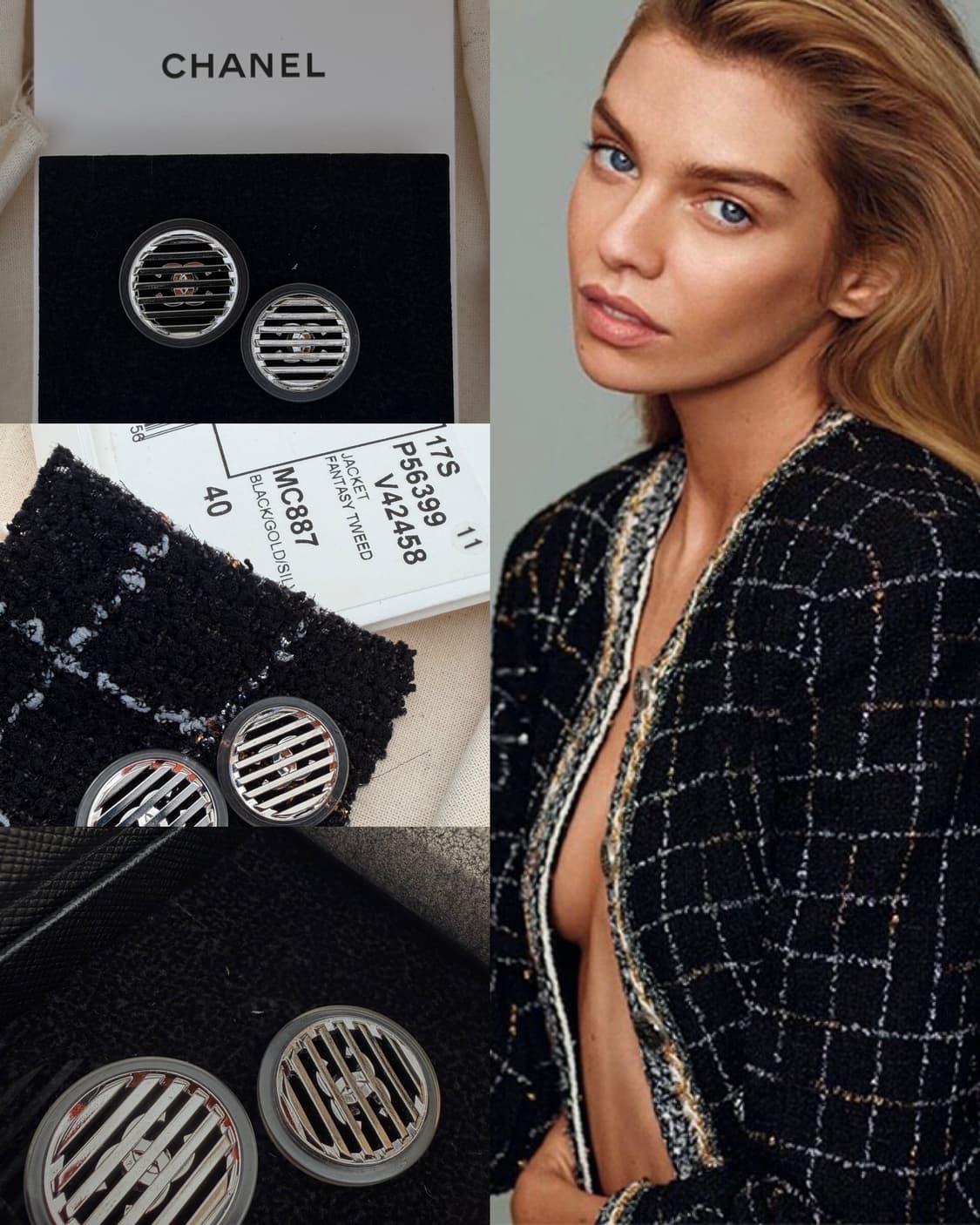 2017s / 샤넬 정품 버튼 리싸이클 이어링 귀걸이 상품이미지1