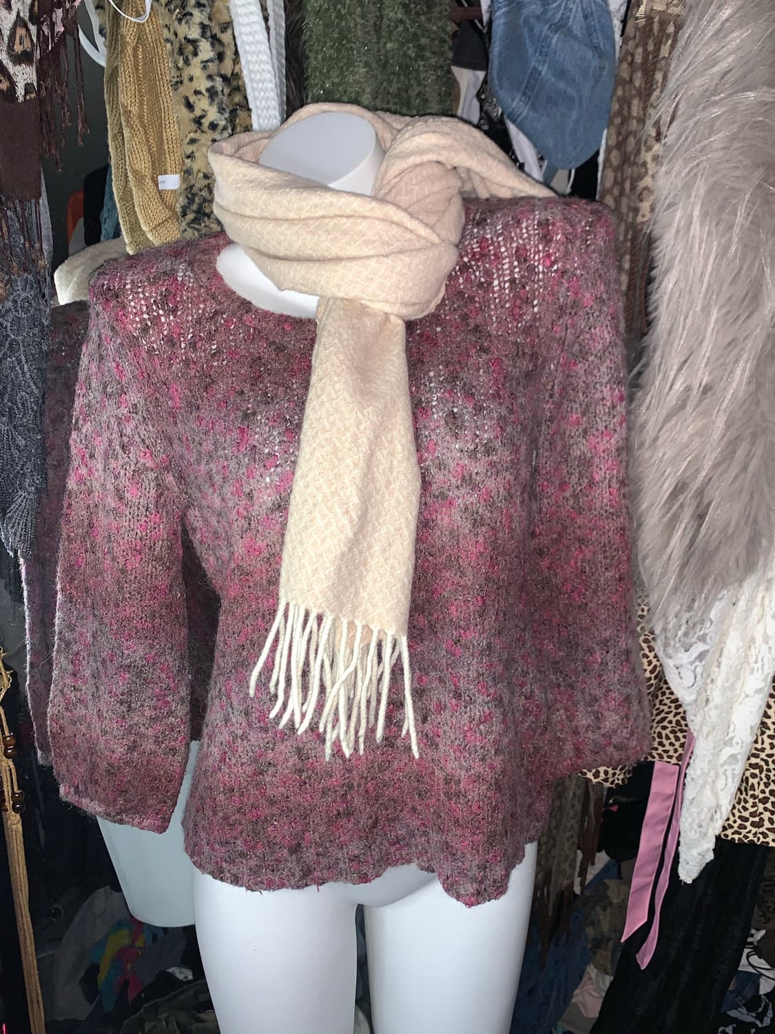 모리 핑크브라운 y2k 니트 상품이미지1