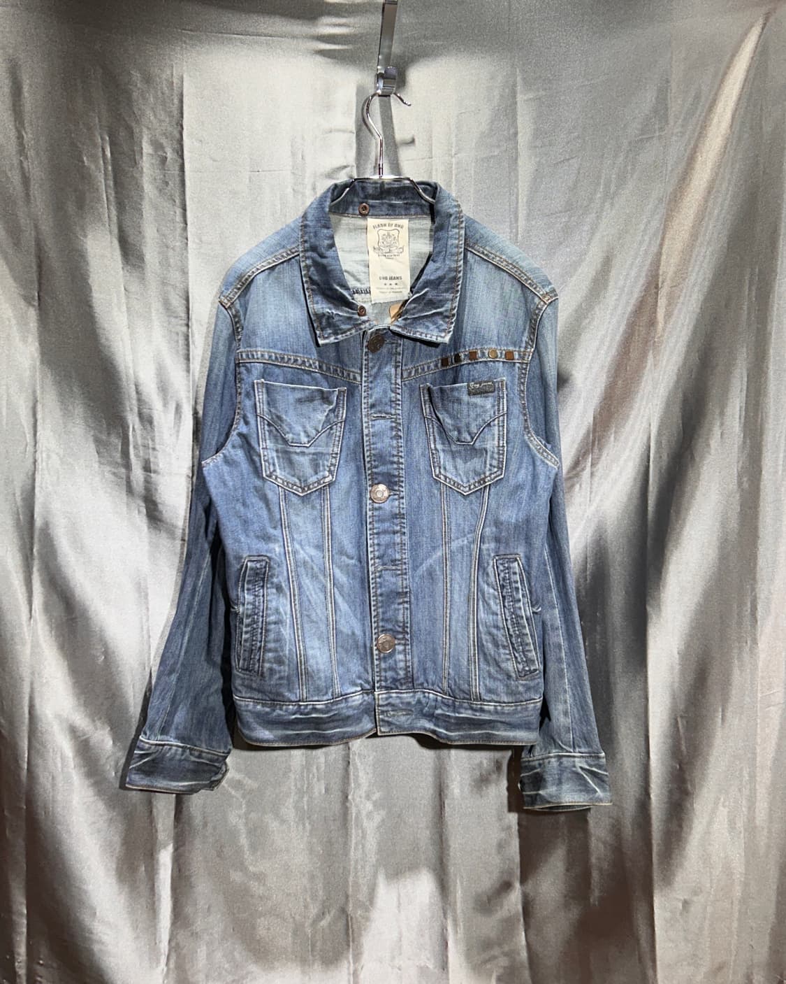 M ONG JEANS  빈티지 페이딩 블루 데님 자켓 상품이미지3