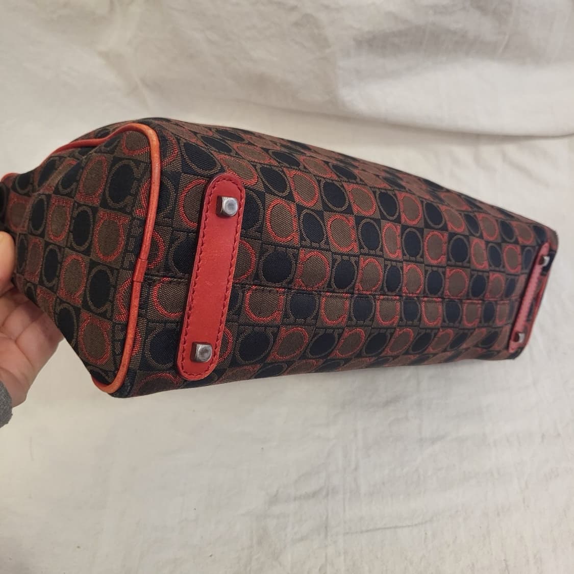 페라가모 간치니 숄더백 브라운 레드 상품이미지5