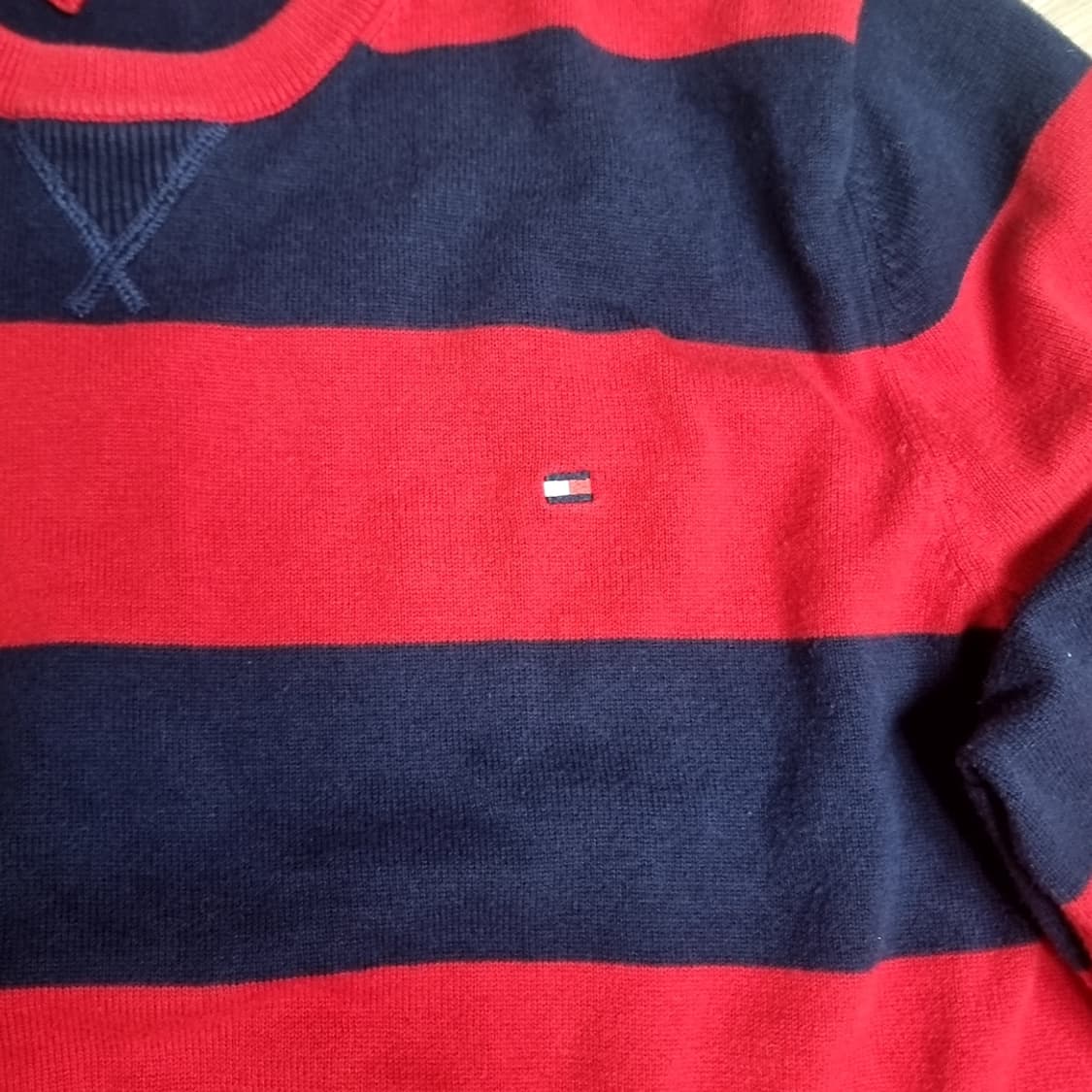타미힐피거 스트라이프 니트 레드 네이비(100-105) 상품이미지2