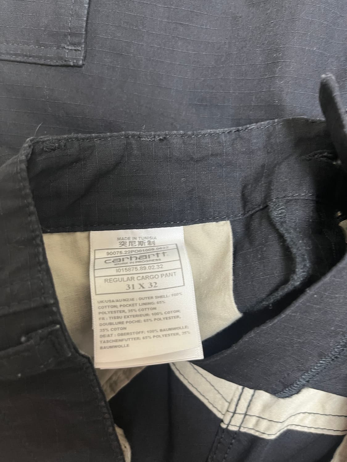 칼하트 레귤러 카고 31사이즈 카키, 블랙 상품이미지7