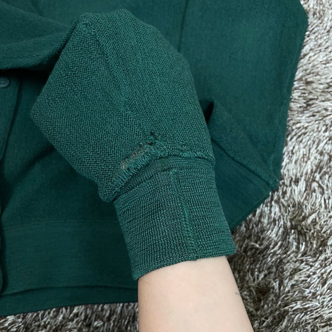 라코스테 LACOSTE 그린 90s 서광 울 브이넥 가디건 95 상품이미지6