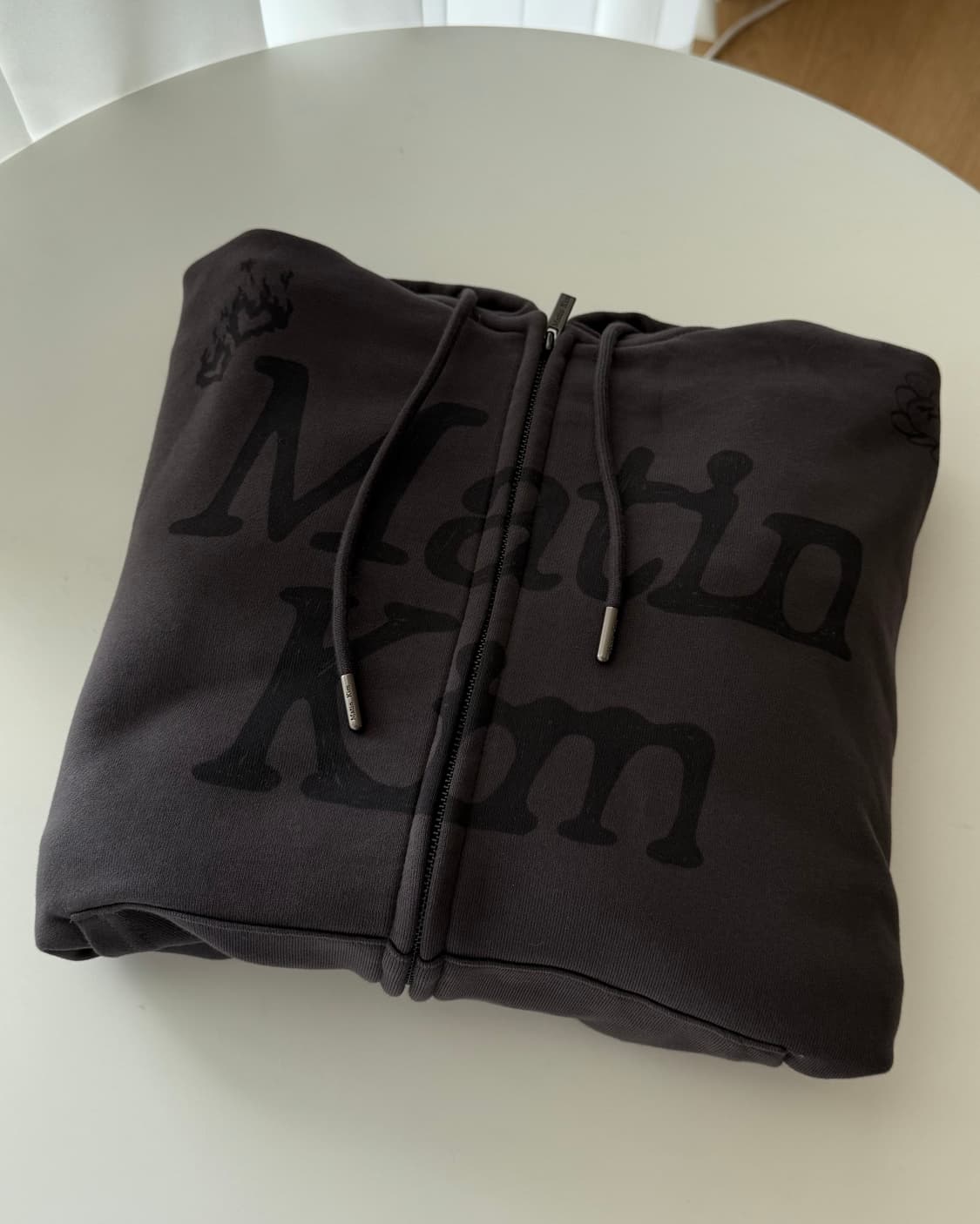 언박싱 제품💨 마뗑킴 그래피티 후드집업 차콜(M) /텍없음‼️ 상품이미지1