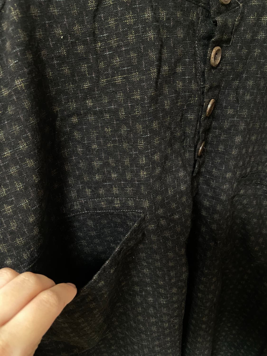 일본 빈티지 모리걸 하구미 체크 단추포인트 오버핏셔츠 상품이미지3