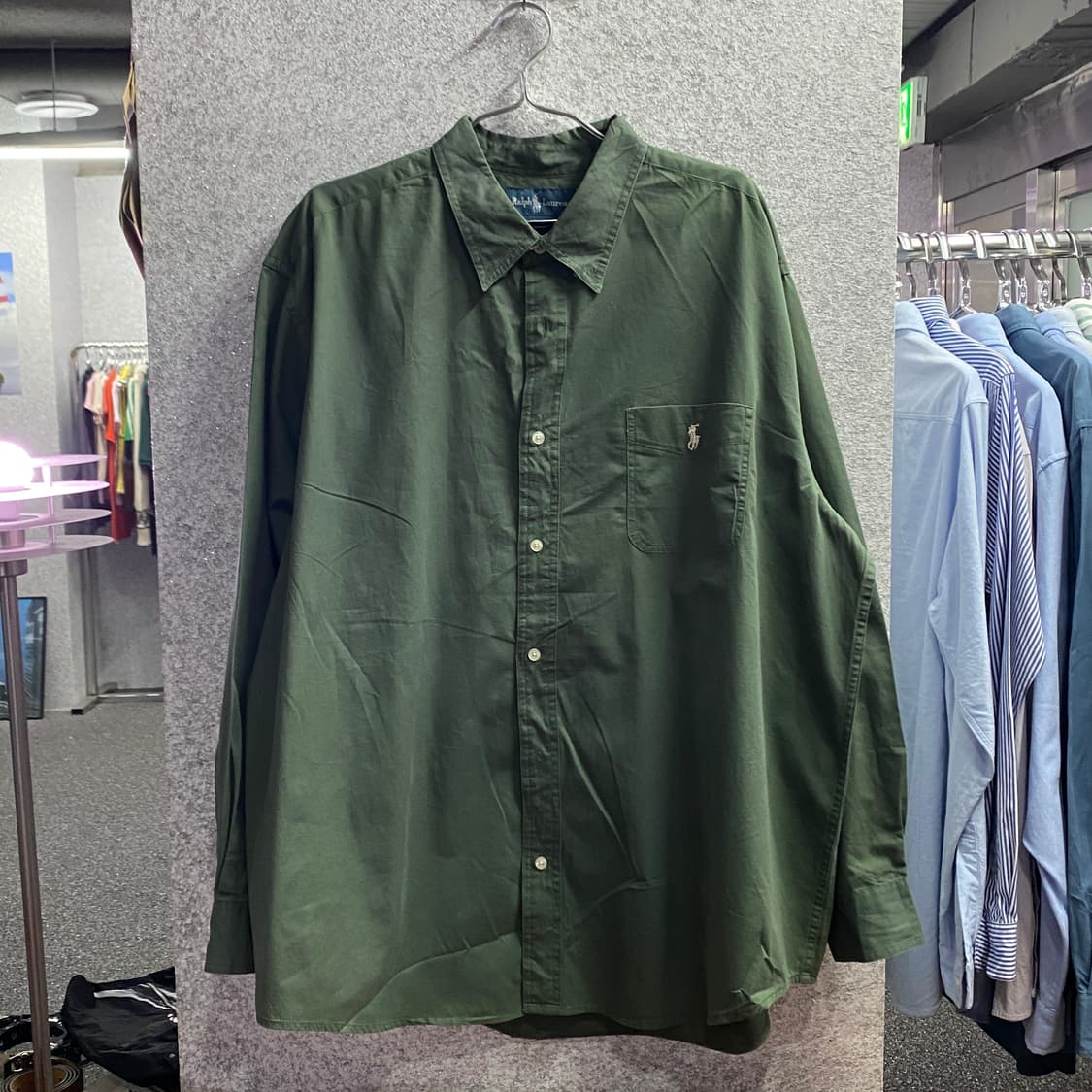 폴로 랄프로렌 클래식핏 그린 셔츠 B3673 상품이미지2