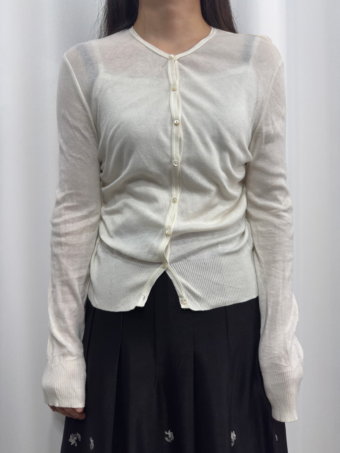 white slim cardigan 상품이미지1