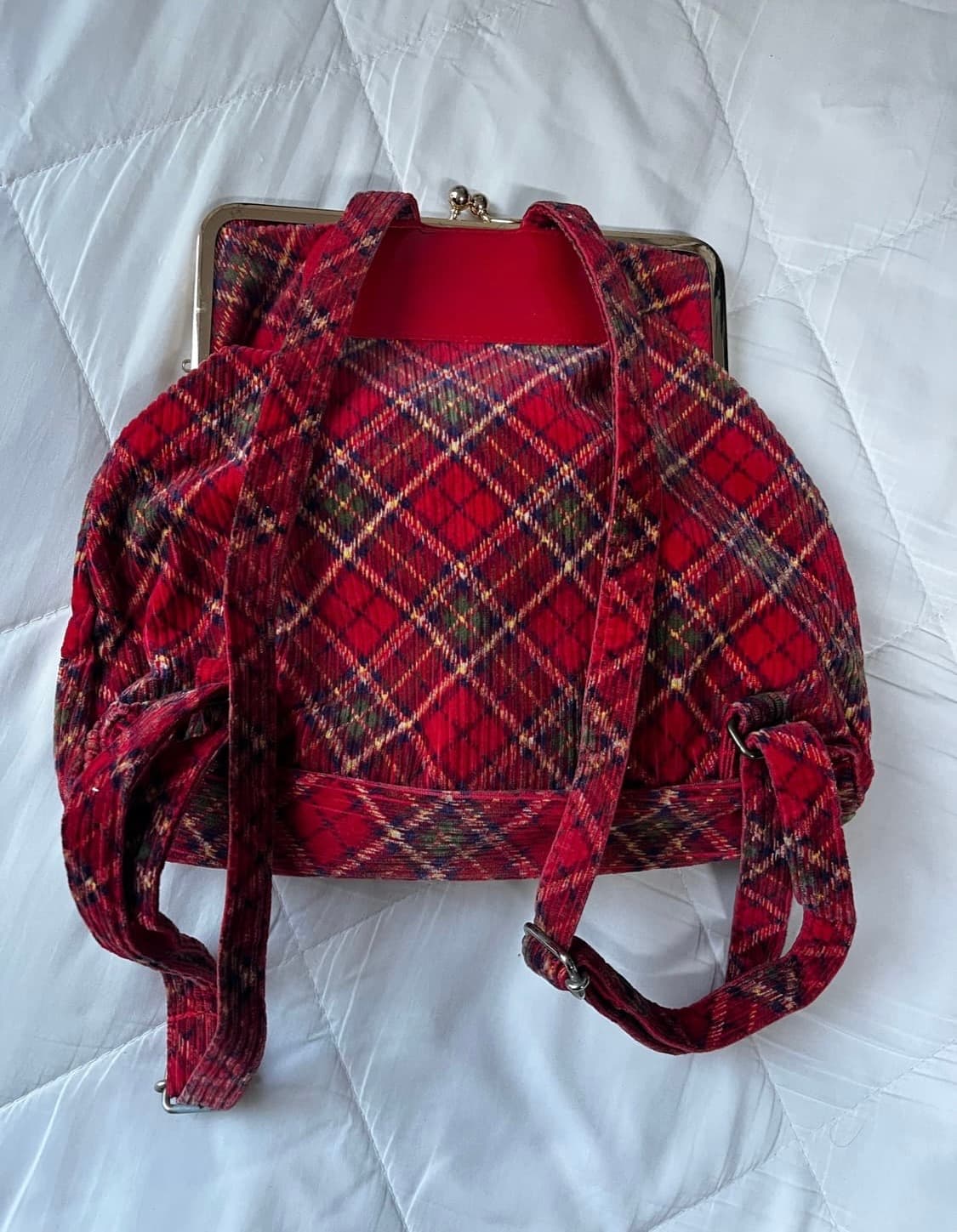 캐캐체깔 대장템 )) 타탄체크 가마구치 백팩 상품이미지7