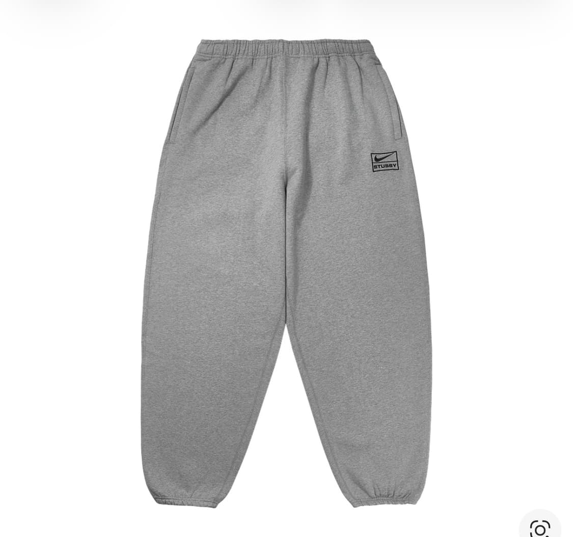 새상품(L)나이키x스투시 NRG 플리스 트레이닝 팬츠 다크 그레이 헤더 상품이미지3