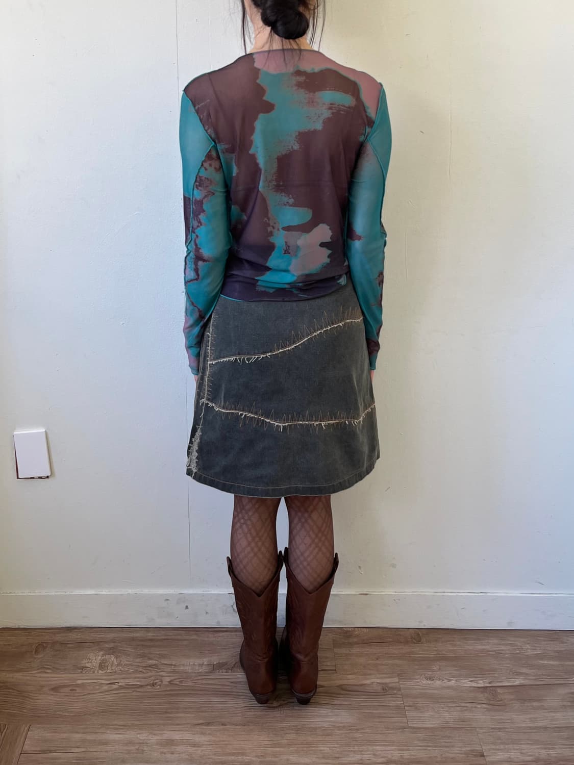 TSUMORI CHISATO 아카이브 스티치 데님 스커트 상품이미지10