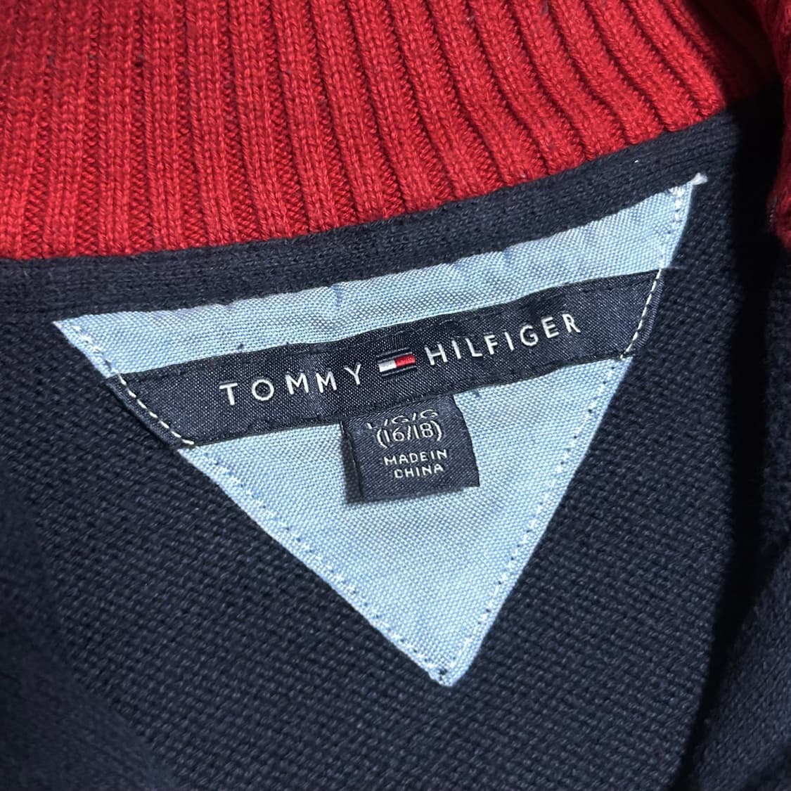 [S] Tommy 타미힐피거 우먼즈 네이비 반집업 코튼 니트 상품이미지6