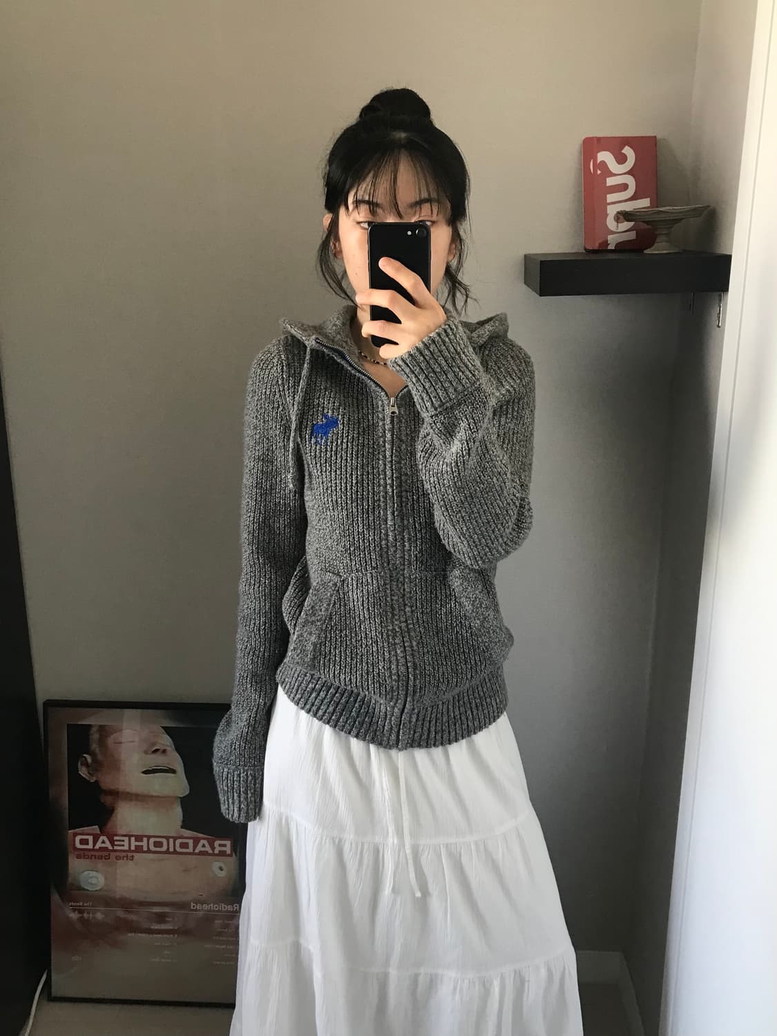 아베크롬비 산양로고 헤비 니트 후드집업 상품이미지3