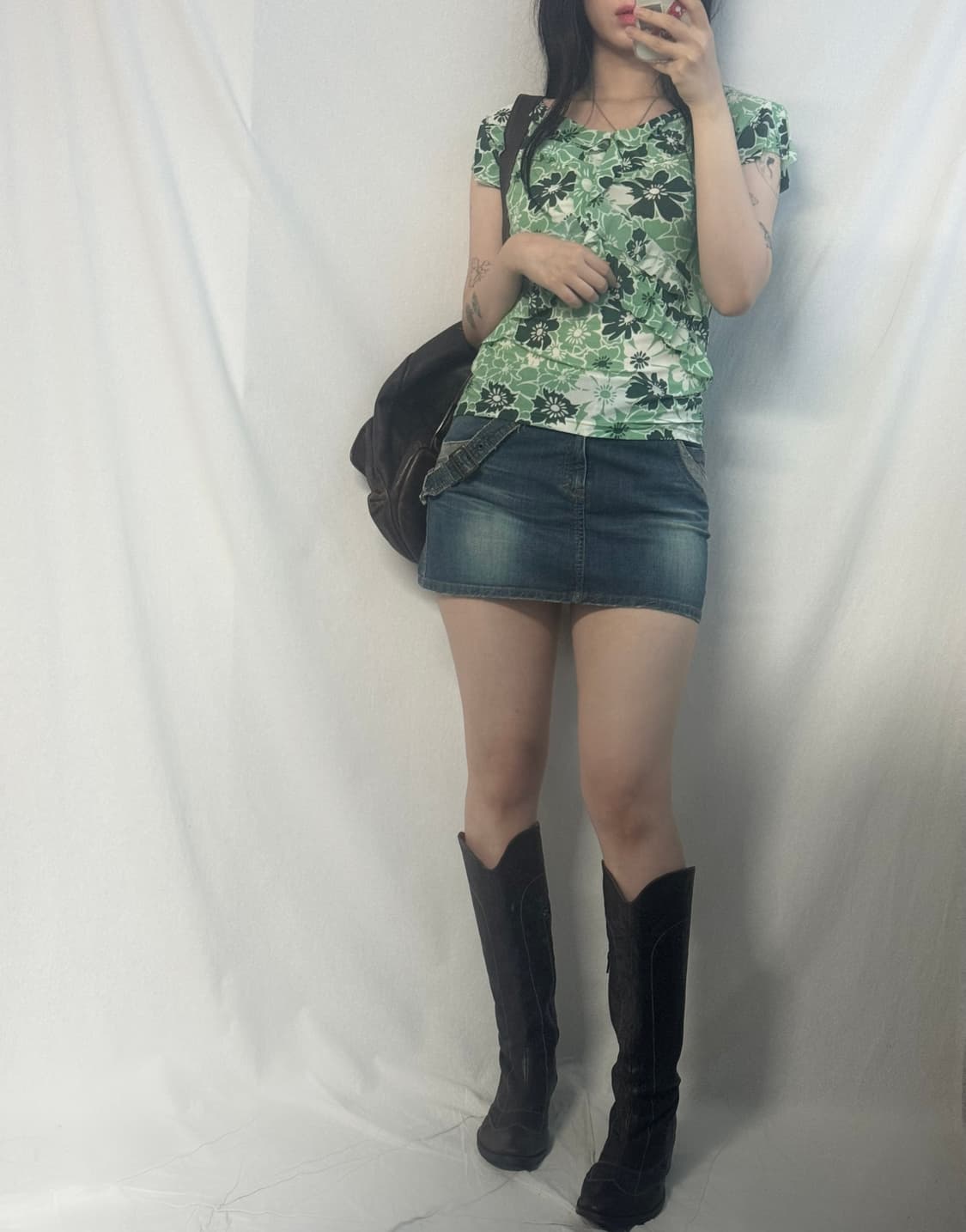 패턴 러플 블라우스 상품이미지2