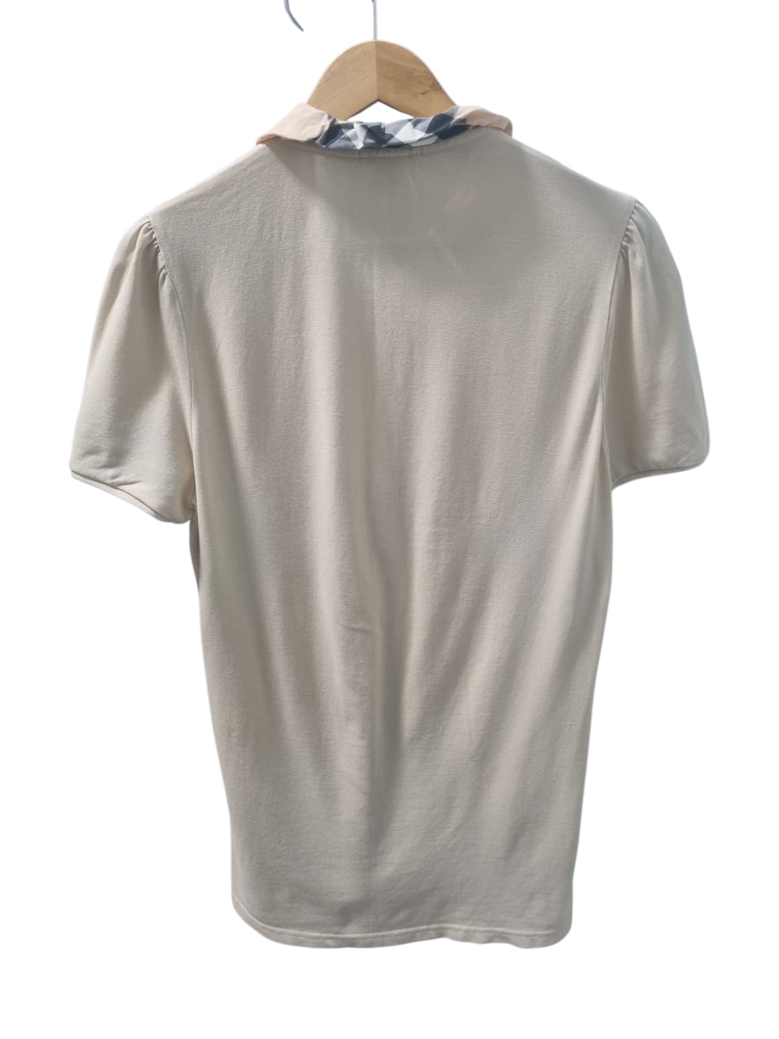 버버리 반팔 셔링 카라 베이지 티셔츠 L 상품이미지3