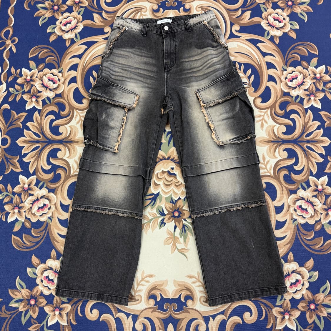 (M)언 유즈드랩 UNUSED.LAB 와이드 카고 데님팬츠 상품이미지1