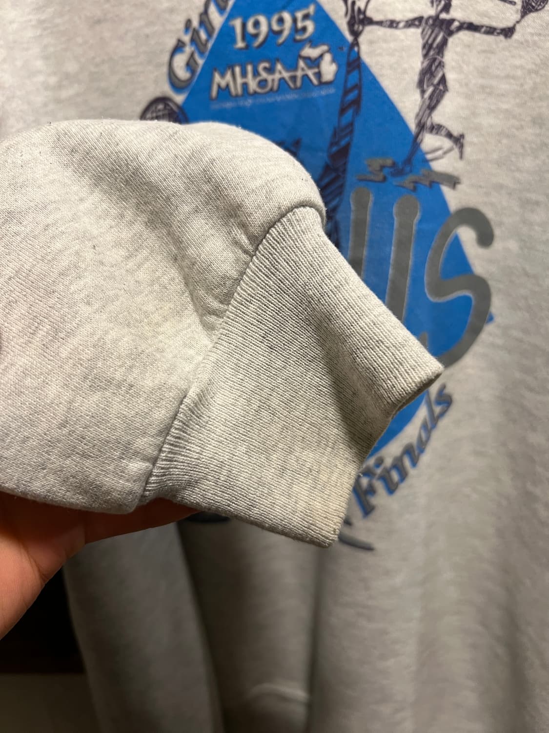 [XL]90s 러셀 Made in USA 테니스 토너먼트 멜란지 스웻셔츠 상품이미지5