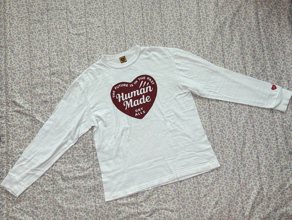 택포//휴먼메이드 그래픽 롱슬리브 티셔츠 화이트 상품이미지4