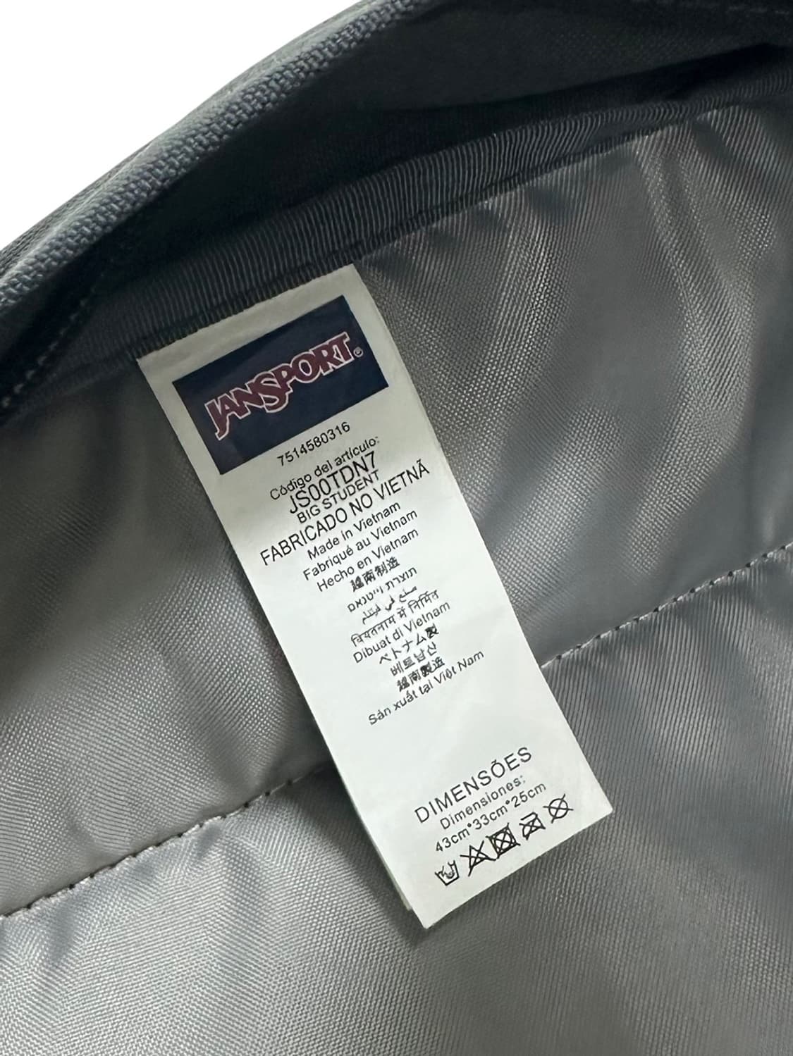 잔스포츠 빅스튜던트 백팩 다크그레이 상품이미지10