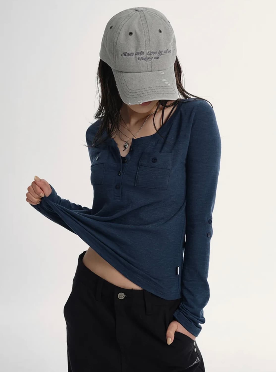 애즈온 ASON ATLANTA POCKET TEE / BLUE-GREEN 상품이미지2