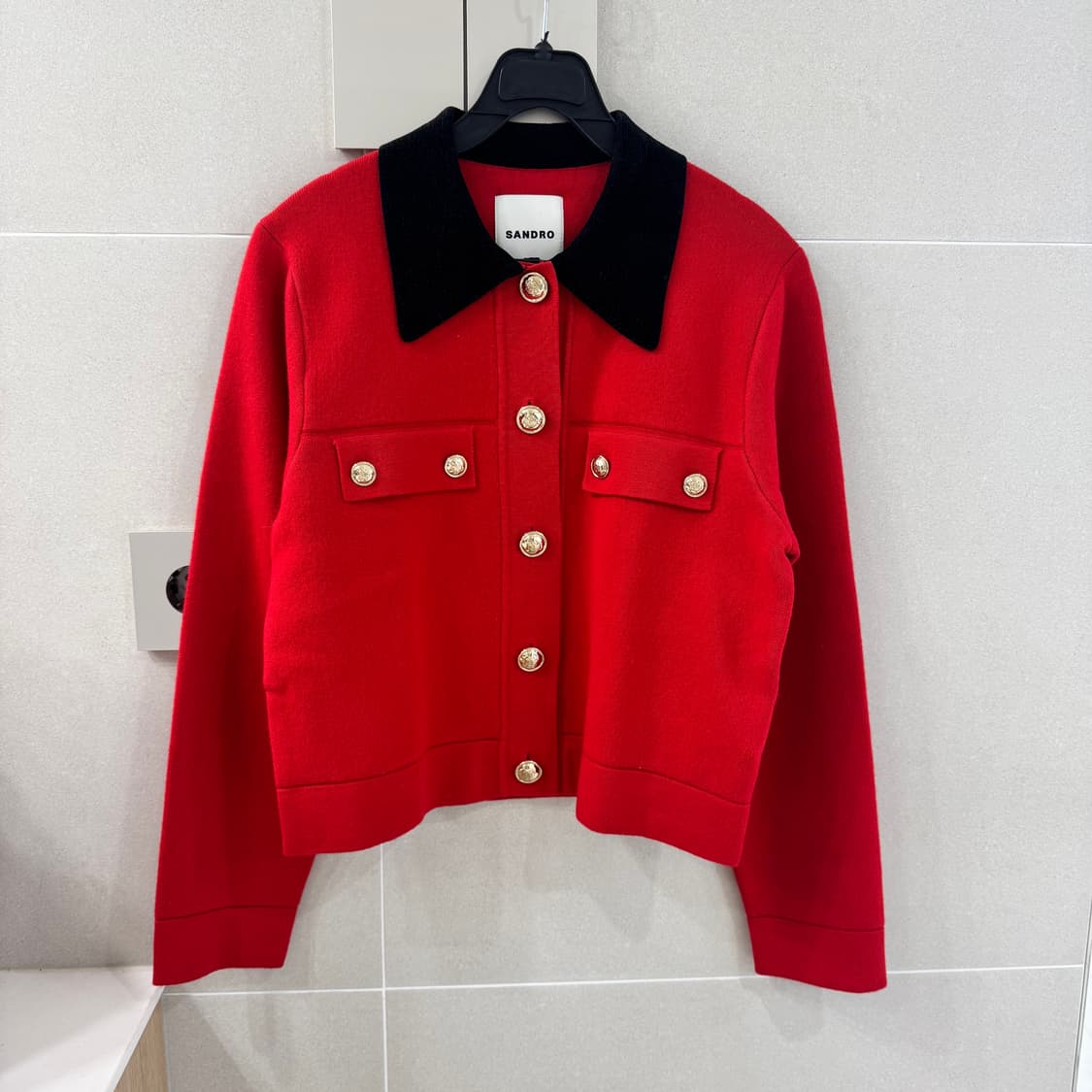 Sandro 산드로 레드 버튼 가디건 상품이미지1