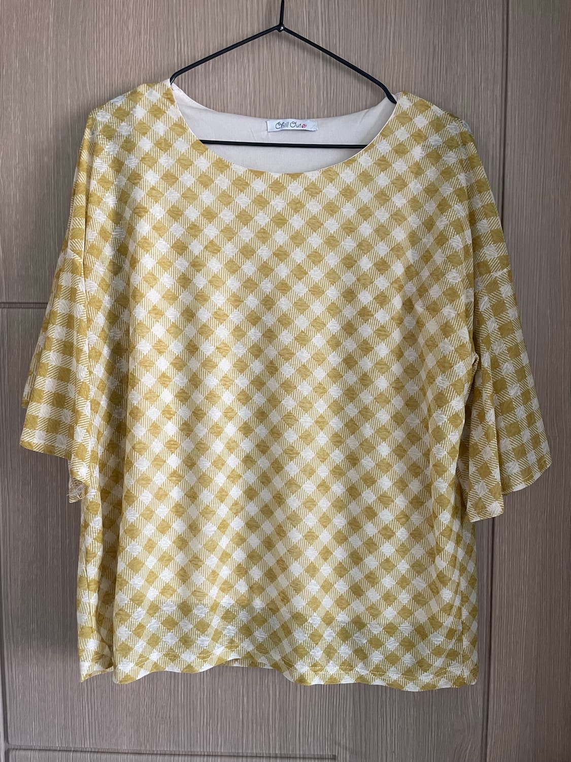 Chill Out 모리걸 하구미 깅엄 머스타드 체크  상품이미지1