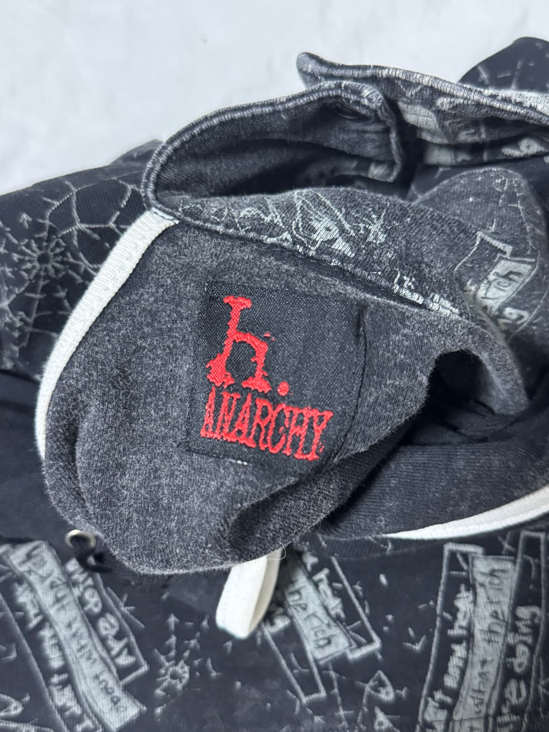 h. anarchy 올오버 프린트 하이넥 탑 y2k 고딕 펑크 vkei 상품이미지9