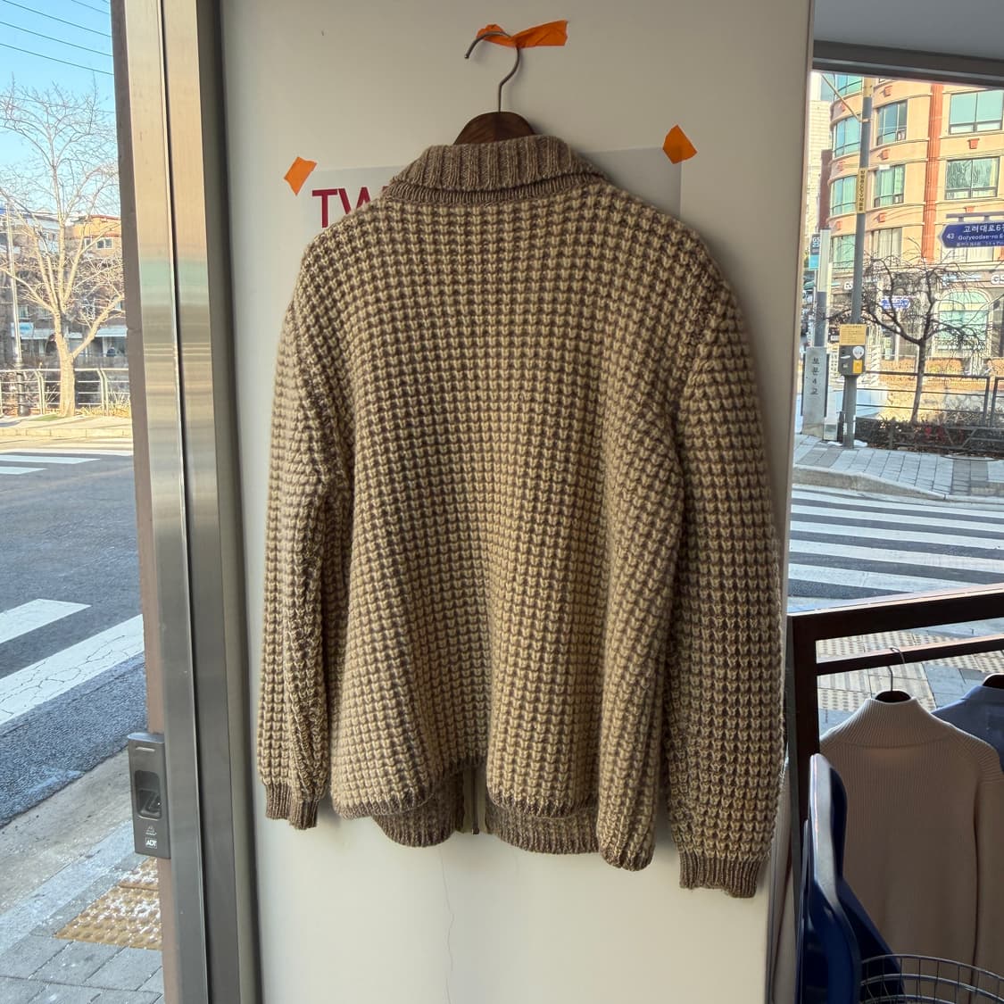 핸드 메이드 헤비울 니트 집업 상품이미지4