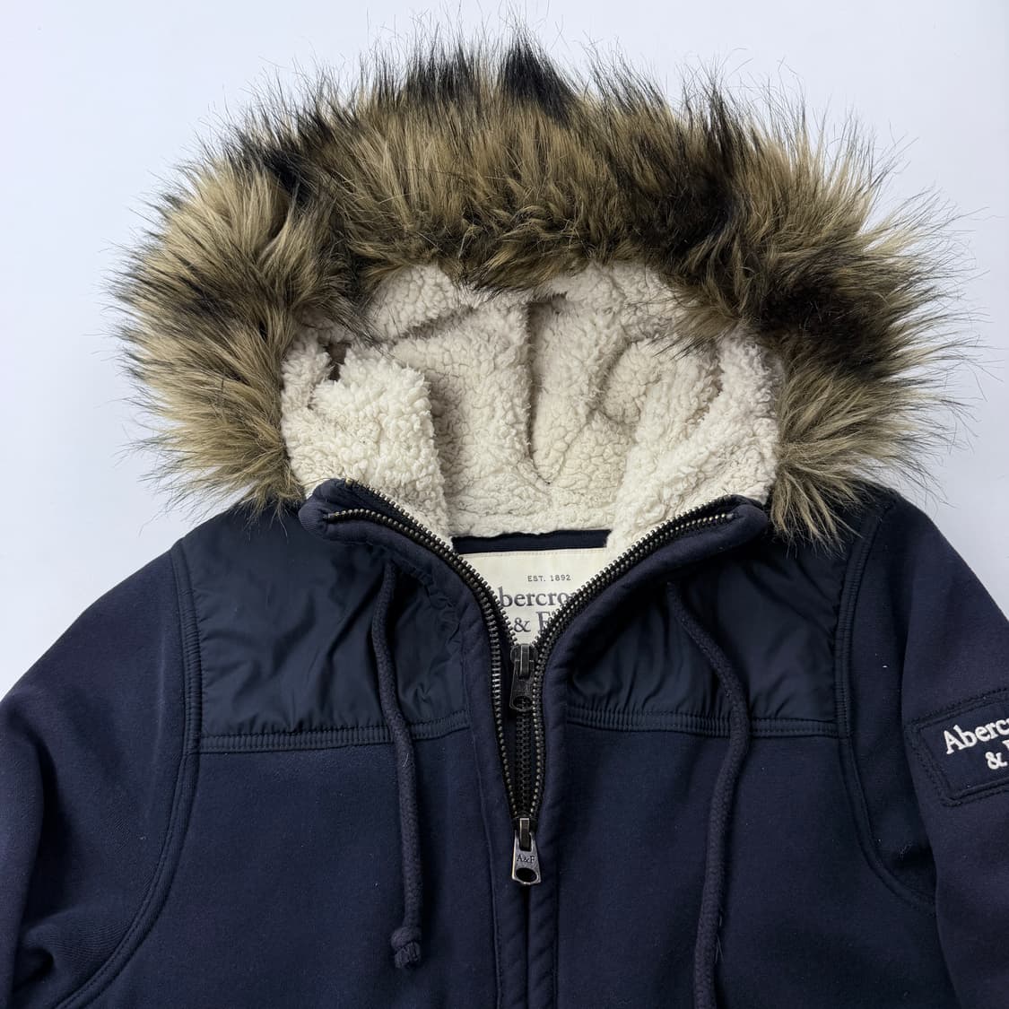 아베크롬비 빈티지 울프죠 퍼 후드집업 Y2K 상품이미지5